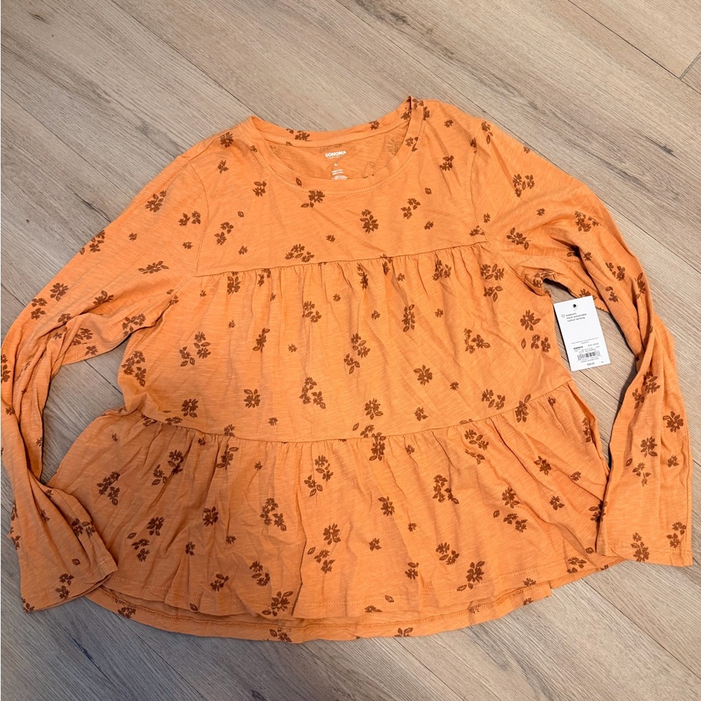 Sonoma Orange Floral Blouse - Picture 2 of 4